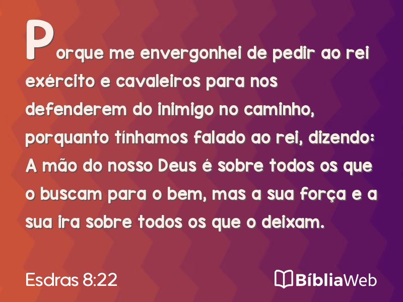 Esdras 8:22 em imagem para compartilhar