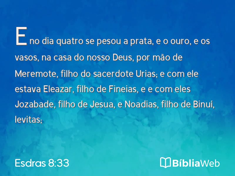 Esdras 8:33 em imagem para compartilhar