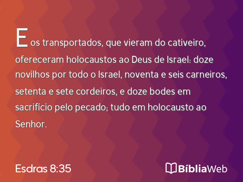 Esdras 8:35 em imagem para compartilhar
