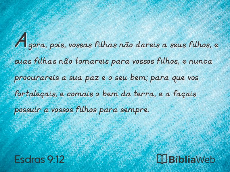 Esdras 9:12 em imagem para compartilhar