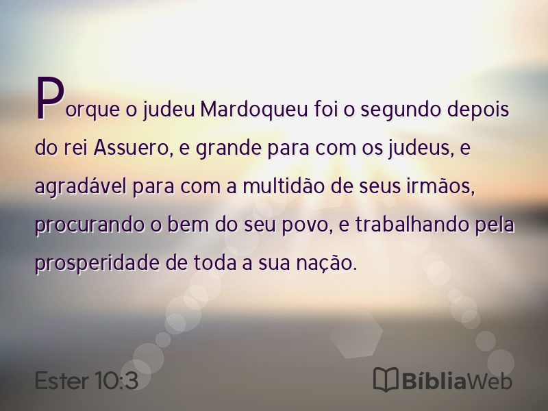 Ester 10:3 em imagem para compartilhar