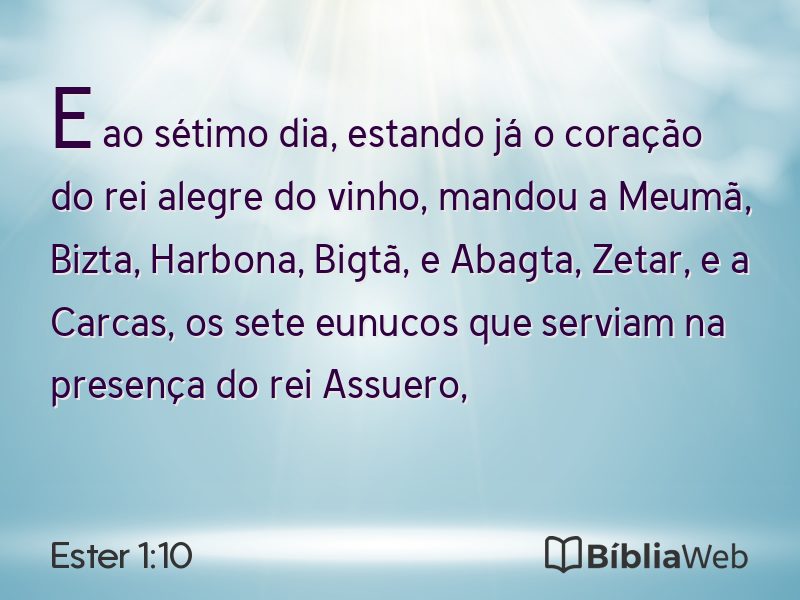 Ester 1:10 em imagem para compartilhar