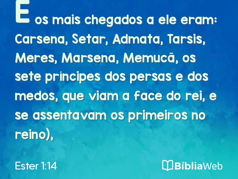 Ester 1:14 em imagem para compartilhar