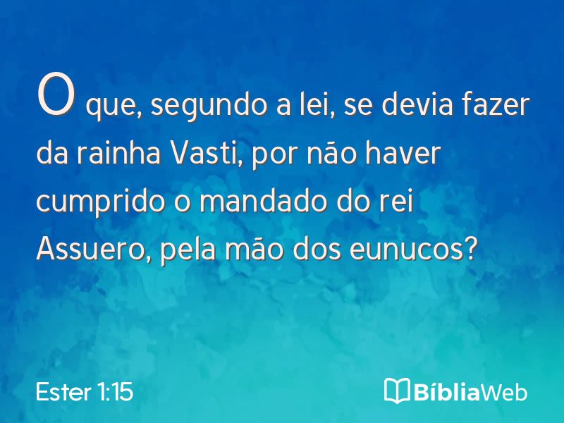 Ester 1:15 em imagem para compartilhar