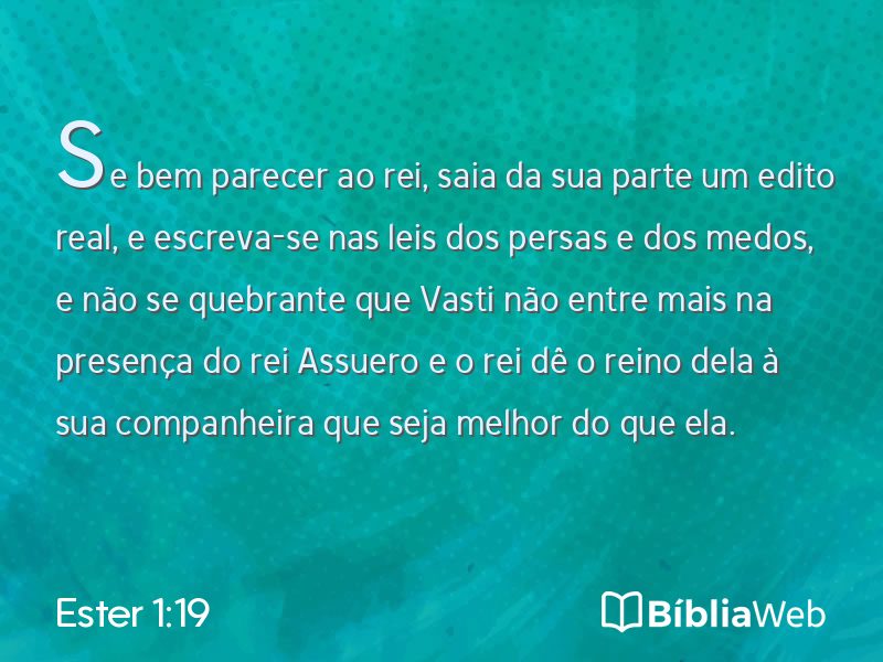 Ester 1:19 em imagem para compartilhar