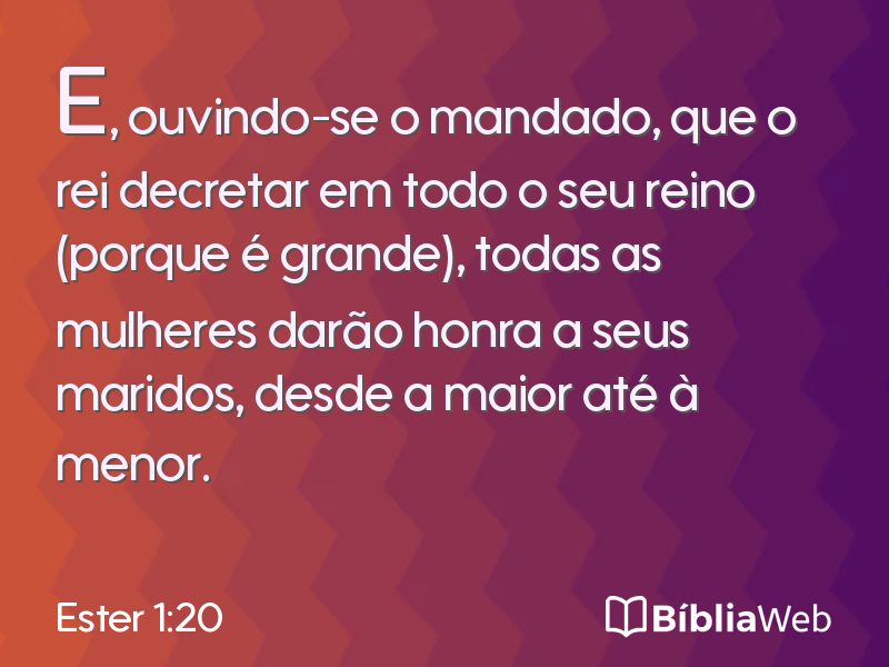 Ester 1:20 em imagem para compartilhar