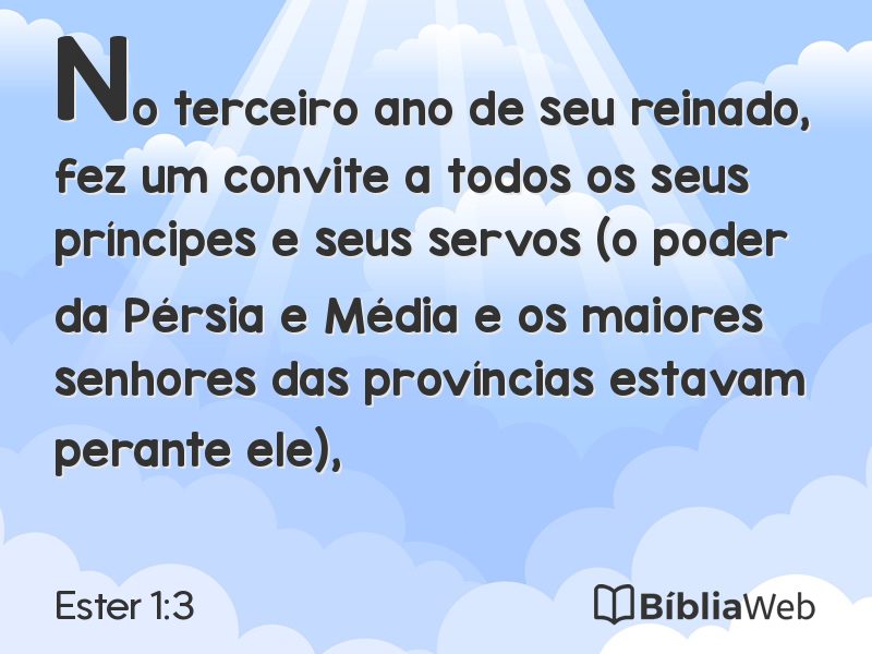 Ester 1:3 em imagem para compartilhar