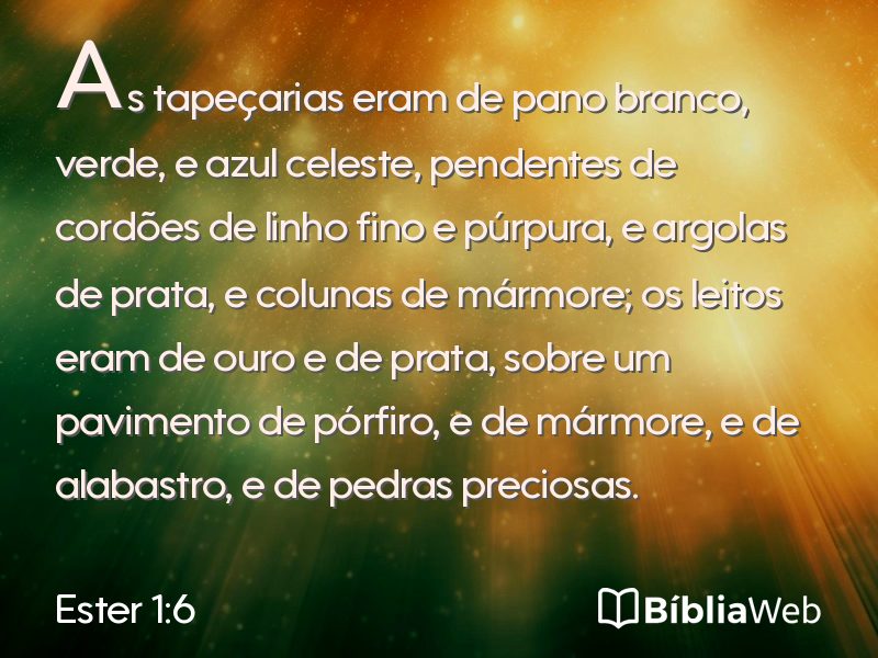 Ester 1:6 em imagem para compartilhar