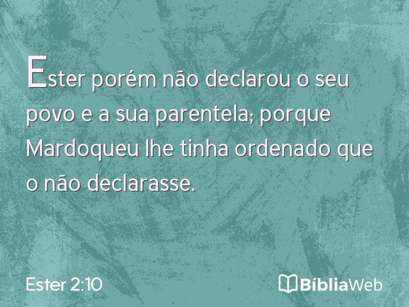 Ester 2:10 em imagem para compartilhar