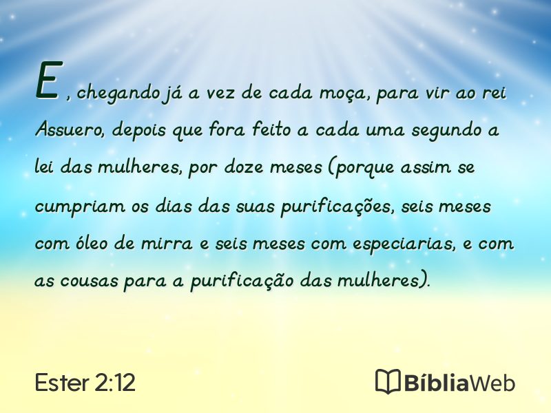 Ester 2:12 em imagem para compartilhar