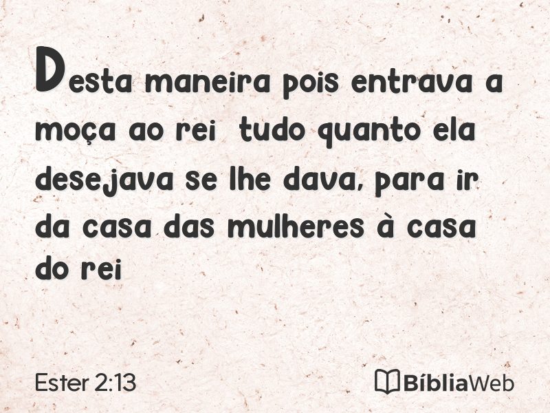 Ester 2:13 em imagem para compartilhar