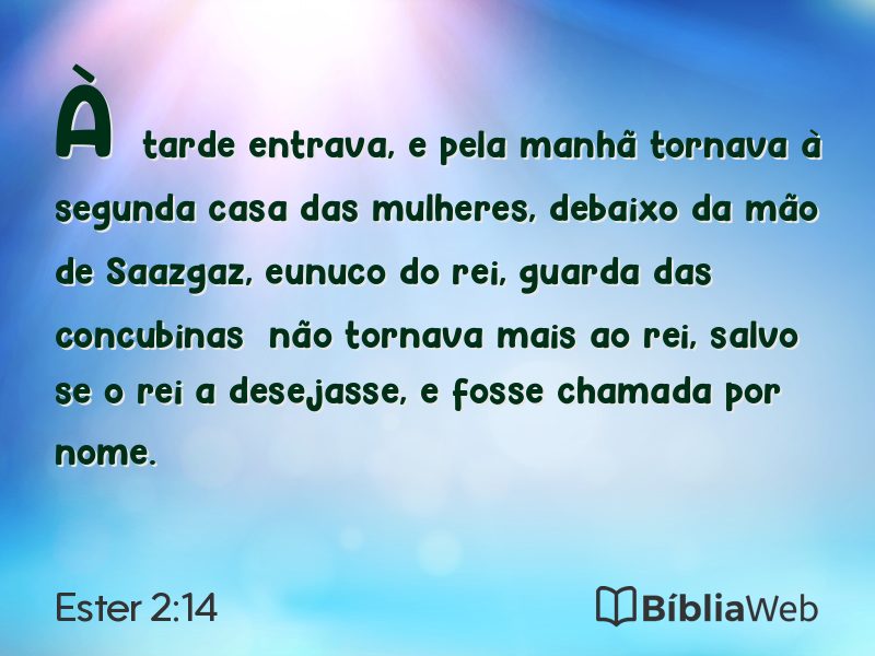 Ester 2:14 em imagem para compartilhar