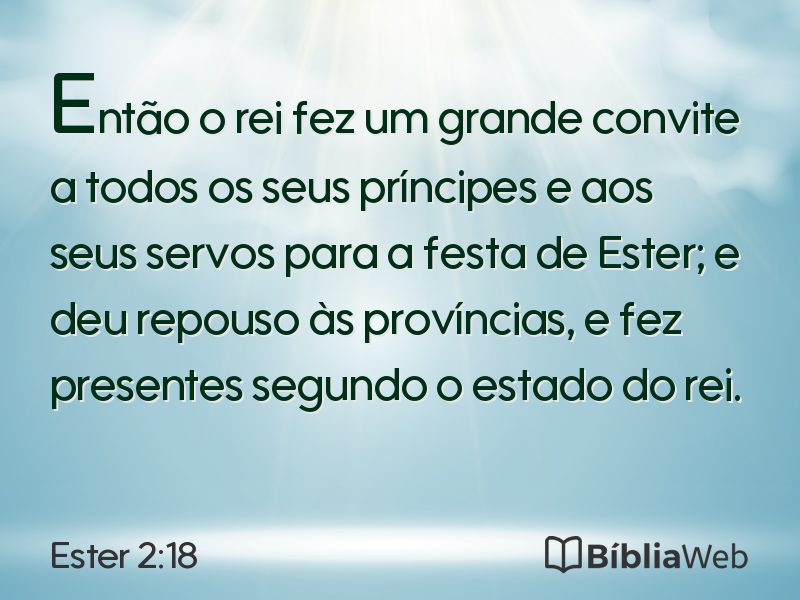Ester 2:18 em imagem para compartilhar