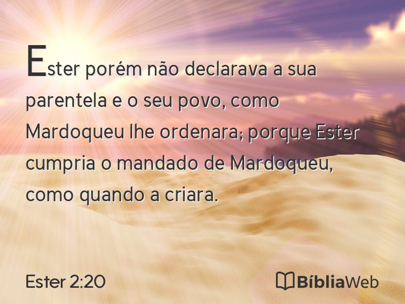 Ester 2:20 em imagem para compartilhar