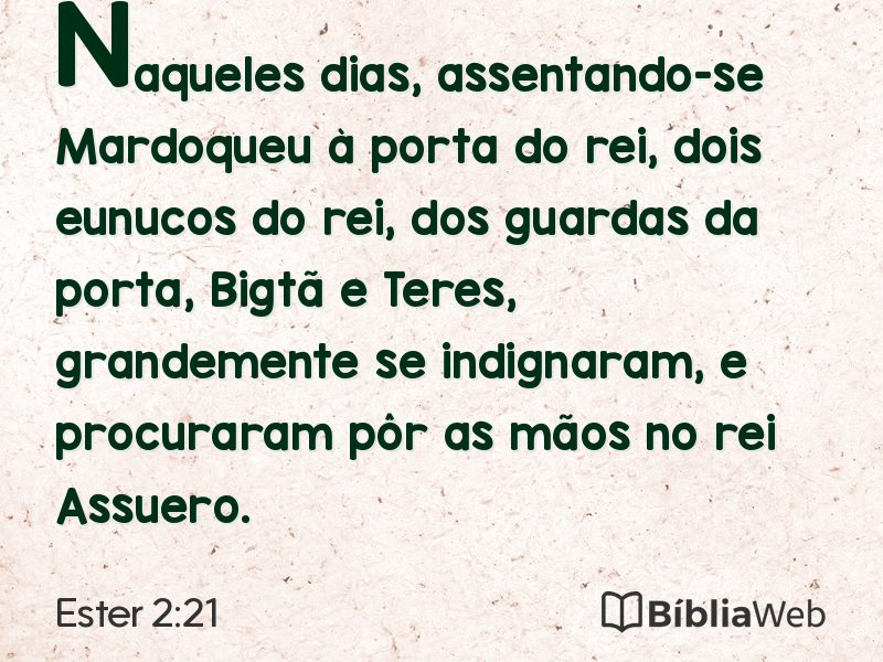 Ester 2:21 em imagem para compartilhar