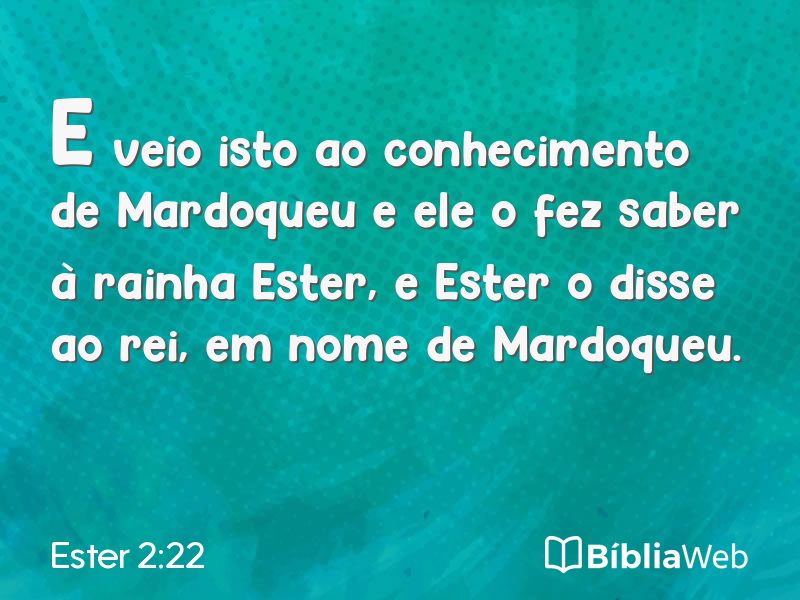 Ester 2:22 em imagem para compartilhar