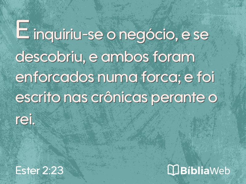 Ester 2:23 em imagem para compartilhar