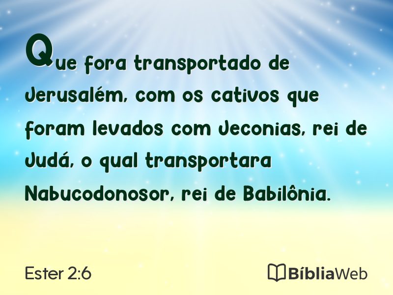 Ester 2:6 em imagem para compartilhar