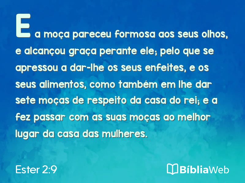 Ester 2:9 em imagem para compartilhar