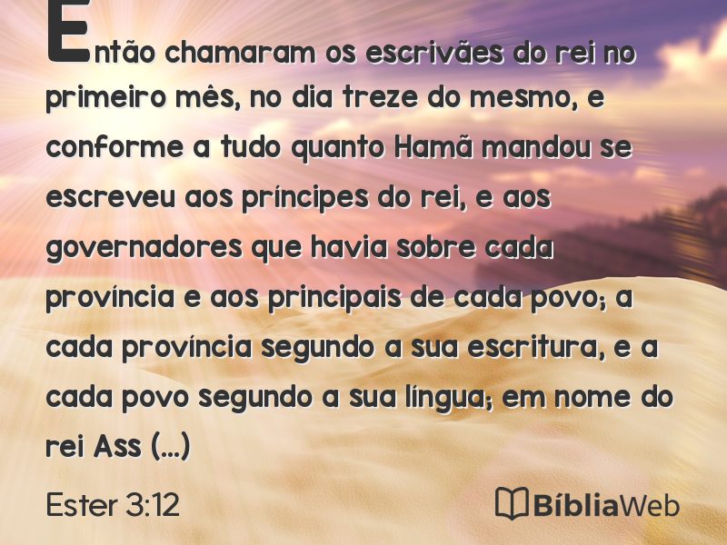 Ester 3:12 em imagem para compartilhar