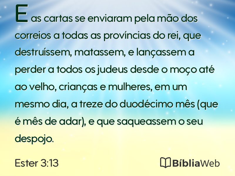 Ester 3:13 em imagem para compartilhar