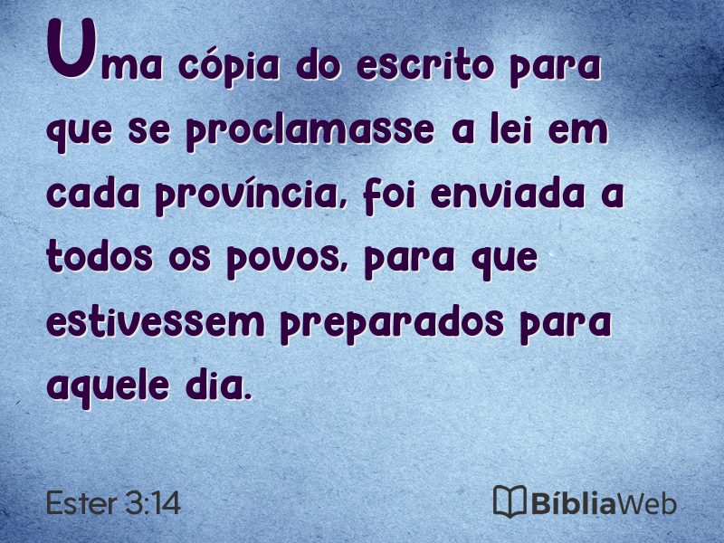 Ester 3:14 em imagem para compartilhar
