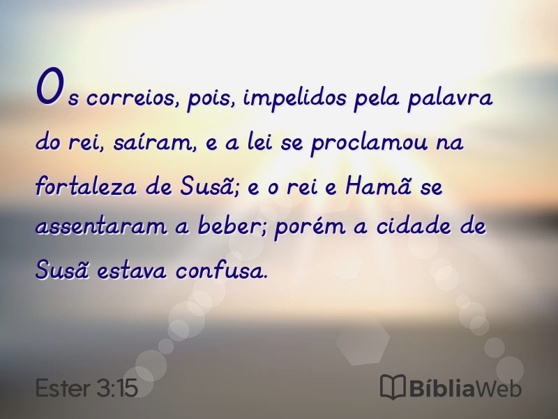 Ester 3:15 em imagem para compartilhar