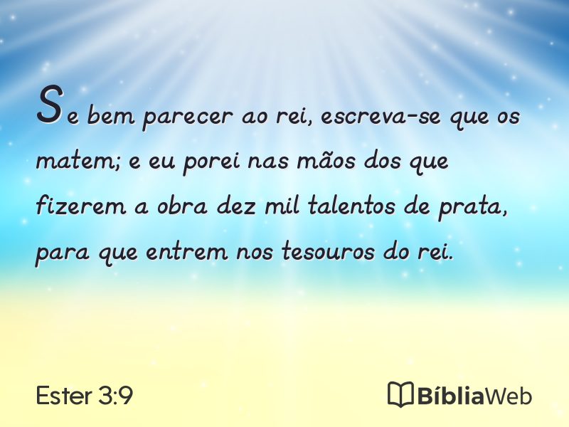 Ester 3:9 em imagem para compartilhar