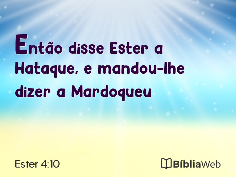 Ester 4:10 em imagem para compartilhar