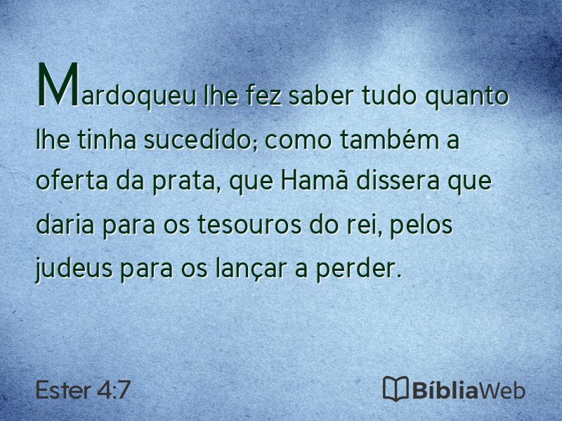 Ester 4:7 em imagem para compartilhar