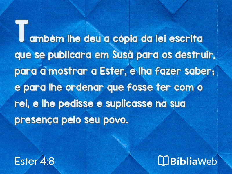 Ester 4:8 em imagem para compartilhar