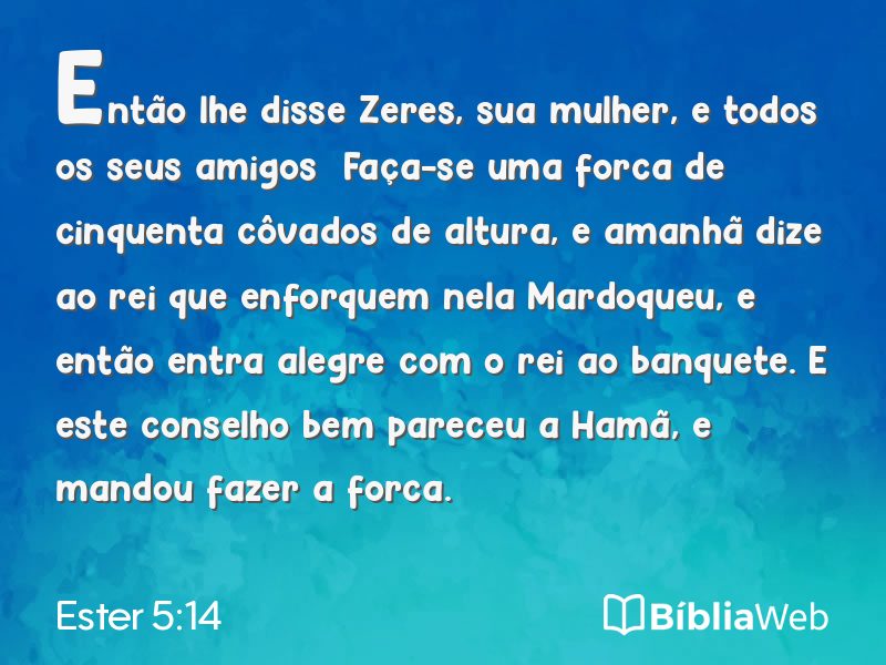 Ester 5:14 em imagem para compartilhar