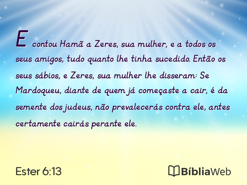 Ester 6:13 em imagem para compartilhar