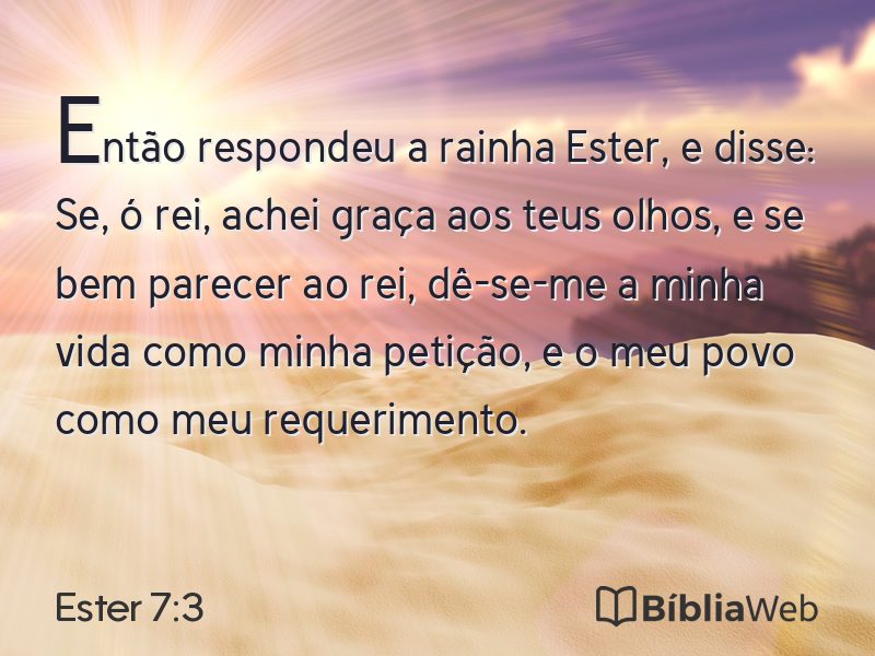 Ester 7:3 em imagem para compartilhar
