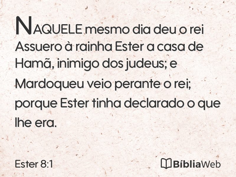 Ester 8:1 em imagem para compartilhar