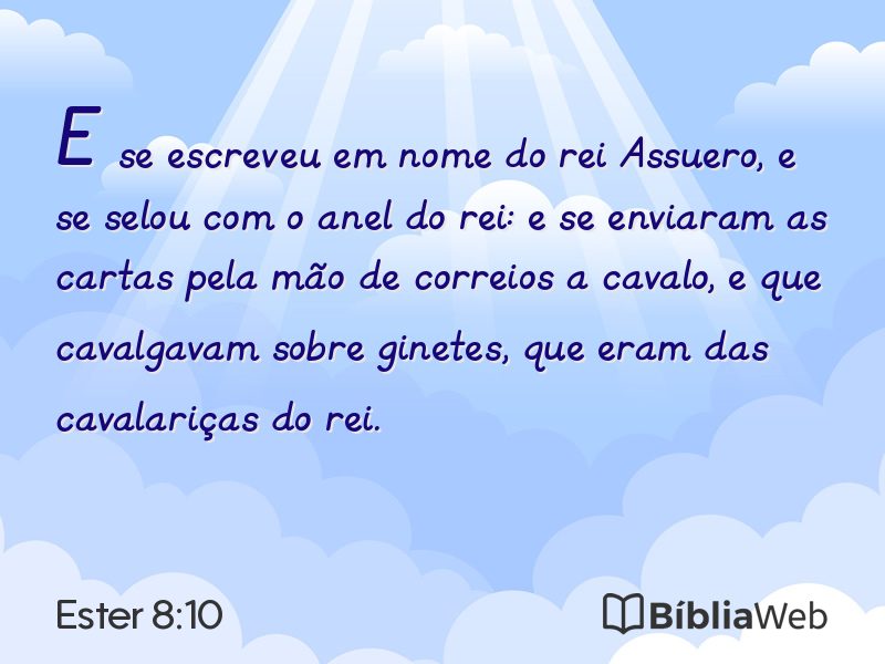 Ester 8:10 em imagem para compartilhar