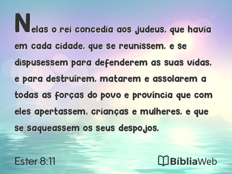 Ester 8:11 em imagem para compartilhar