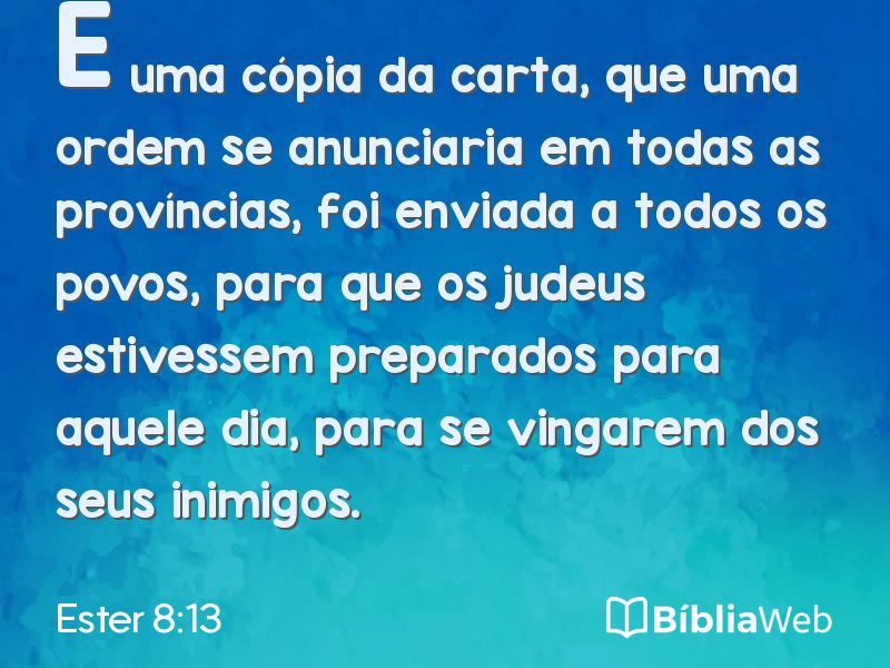 Ester 8:13 em imagem para compartilhar