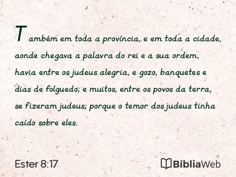 Ester 8:17 em imagem para compartilhar