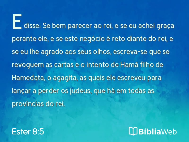 Ester 8:5 em imagem para compartilhar