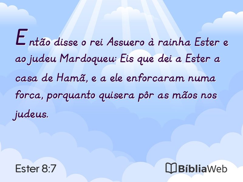 Ester 8:7 em imagem para compartilhar