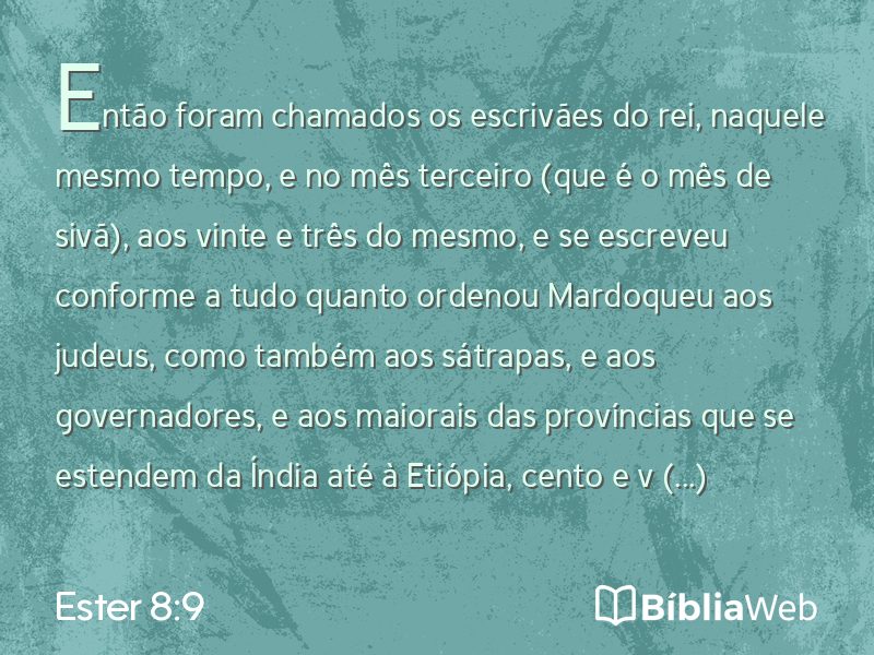 Ester 8:9 em imagem para compartilhar