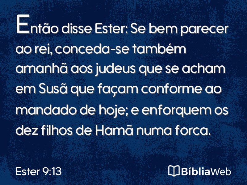 Ester 9:13 em imagem para compartilhar