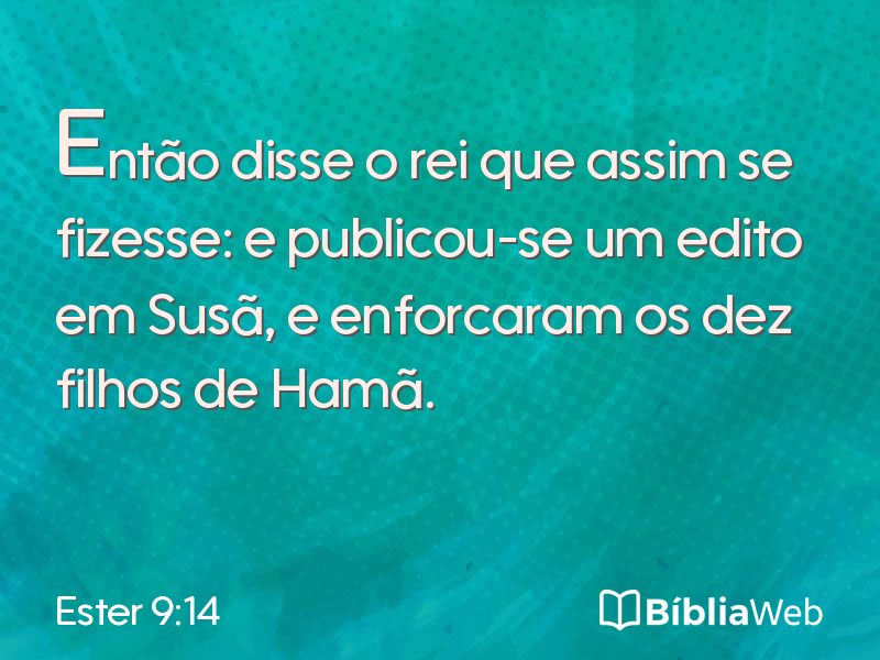 Ester 9:14 em imagem para compartilhar