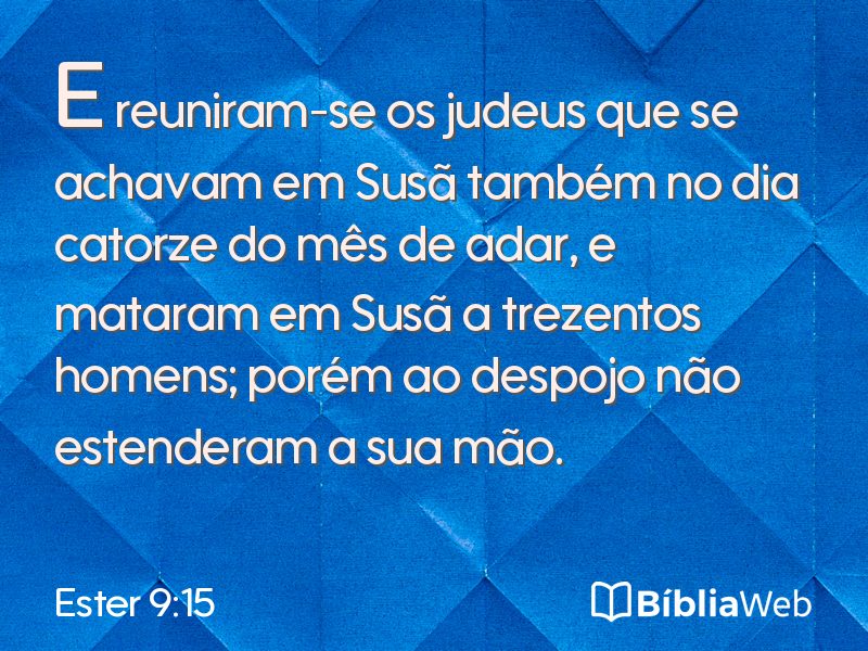 Ester 9:15 em imagem para compartilhar