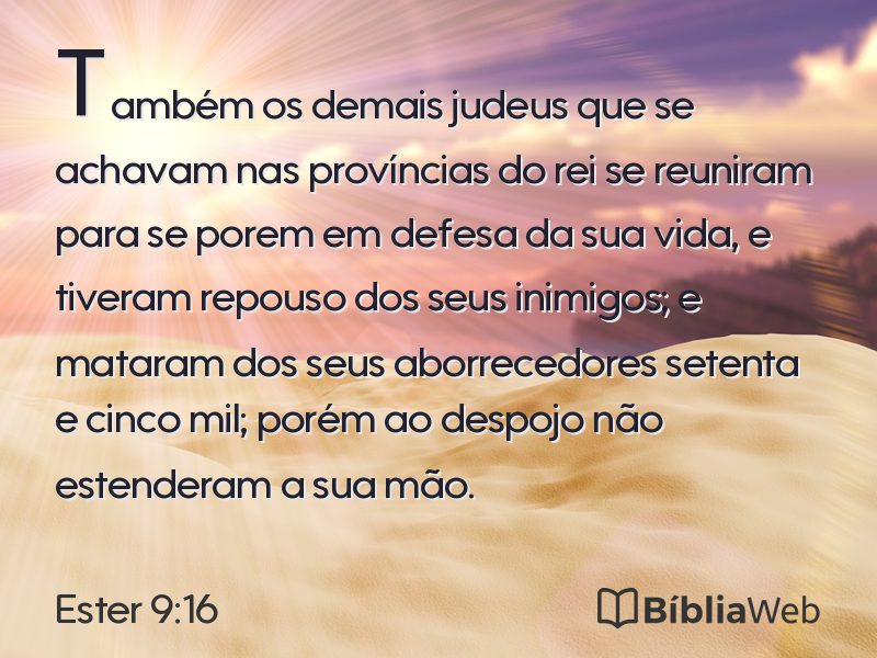 Ester 9:16 em imagem para compartilhar