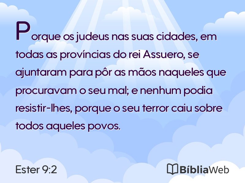 Ester 9:2 em imagem para compartilhar