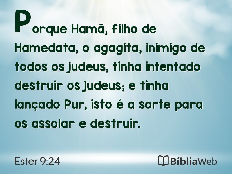 Ester 9:24 em imagem para compartilhar