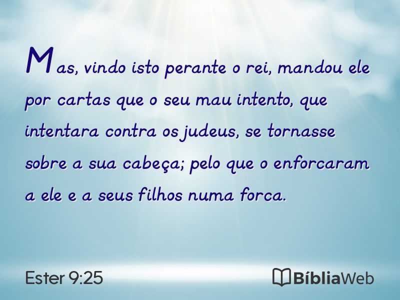 Ester 9:25 em imagem para compartilhar