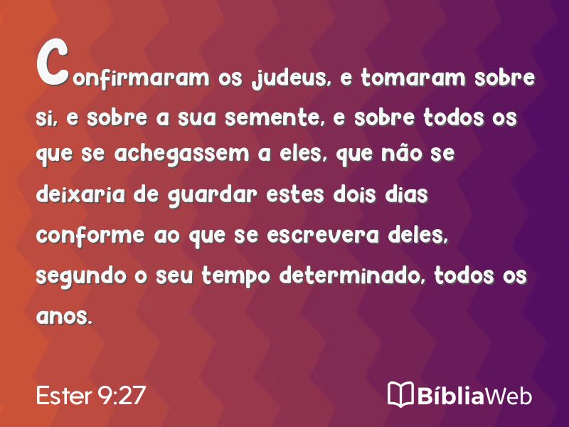 Ester 9:27 em imagem para compartilhar